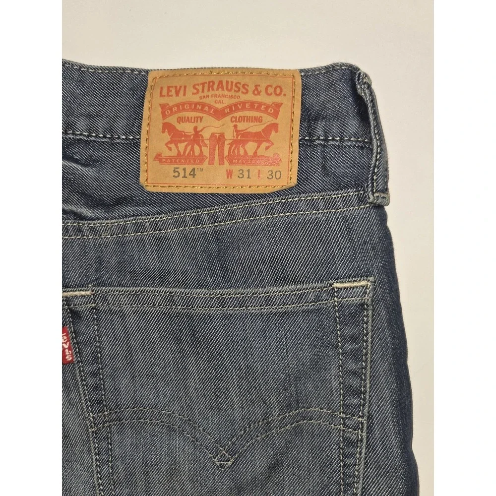 Levi's 514 Straight‎ Fit Jeans Men W31 L30 Stretch Classic Denim Red Tab